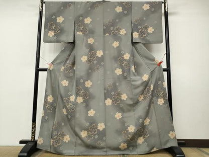 平和屋着物●上質な小紋　舞桜文　暈し染め　正絹　逸品　CABL8797ut