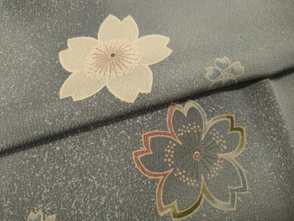 平和屋着物●上質な小紋　舞桜文　暈し染め　正絹　逸品　CABL8797ut