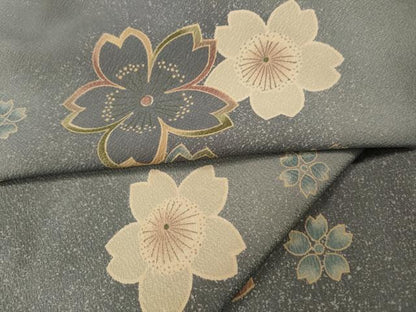 平和屋着物●上質な小紋　舞桜文　暈し染め　正絹　逸品　CABL8797ut