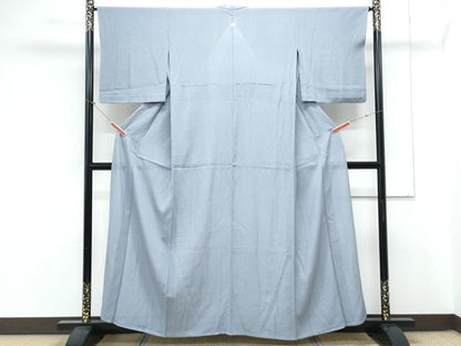 平和屋着物＊夏物　色無地　絽縮緬　秘色色　正絹　逸品　CABL8822th