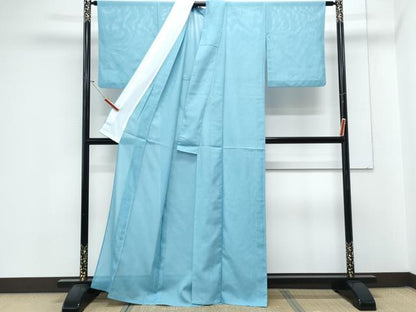 平和屋着物＊夏物　色無地　絽　空色　洗える着物　CABL8830th