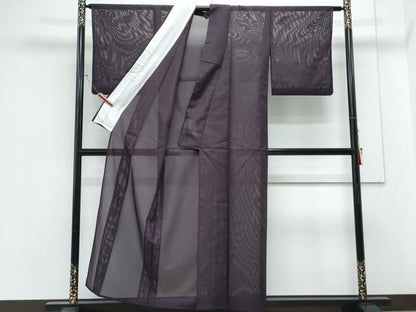 平和屋着物＊夏物　色無地　絽　似せ紫色　洗える着物　CABL8833th