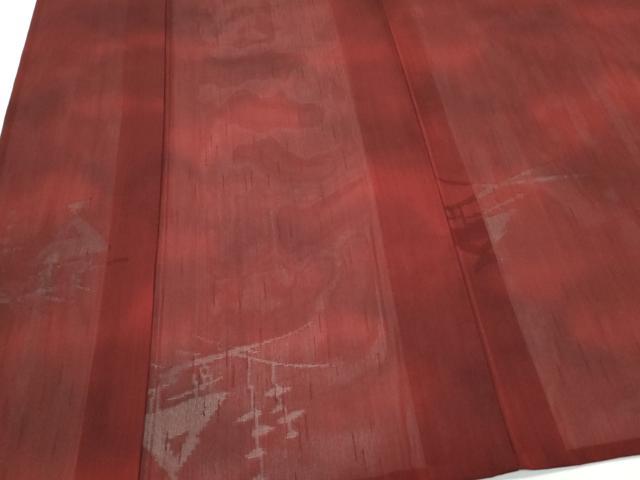 平和屋着物＊夏物　小紋　風景紋紗　暈し染め　正絹　逸品　CABL8850th