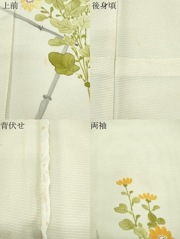 平和屋着物＊夏物　訪問着　絽　手描き　草花文　正絹　逸品　CABL8903th