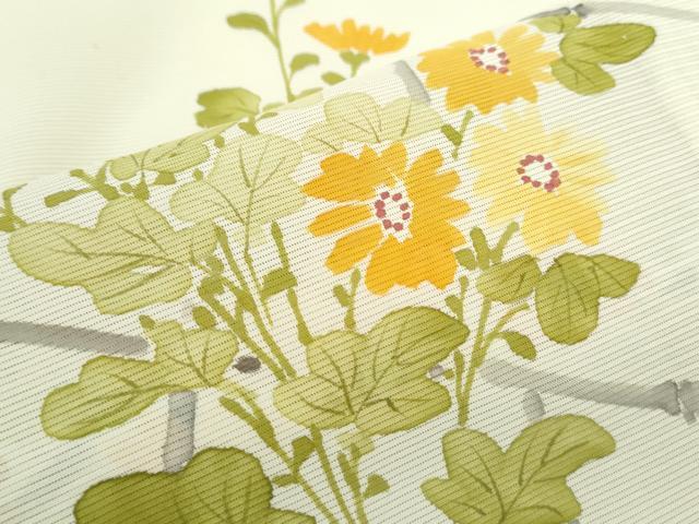 平和屋着物＊夏物　訪問着　絽　手描き　草花文　正絹　逸品　CABL8903th