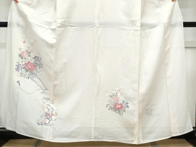 平和屋着物＊夏物　訪問着　絽　友禅　草花文　正絹　逸品　CABL8904th