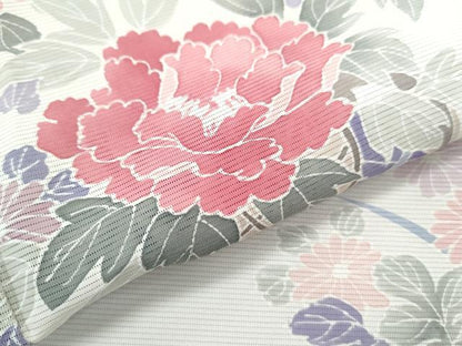 平和屋着物＊夏物　訪問着　絽　友禅　草花文　正絹　逸品　CABL8904th