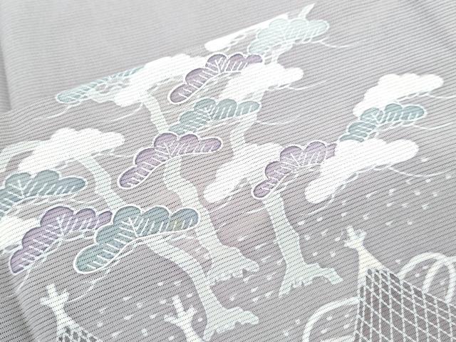 平和屋着物＊夏物　訪問着　絽　駒刺繍　風景文　銀彩　五泉　正絹　逸品　CABL8908th