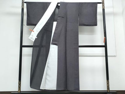 平和屋着物＊夏物　小紋　紗　霞文　正絹　逸品　CABL8909th