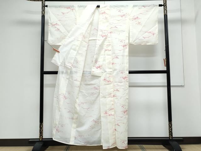 平和屋着物＊夏物　小紋　絽　風景文　暈し染め　洗える着物　CABL8916th