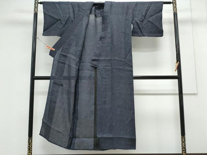 平和屋着物＊夏物　石川県指定無形文化財　能登上布　本麻手織上布　吉祥文　麻　逸品　CABL8939th