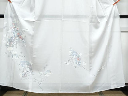 平和屋着物＊夏物　訪問着　絽　扇面花文　正絹　逸品　CABL8972th