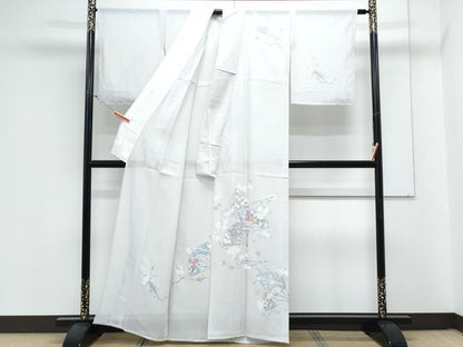 平和屋着物＊夏物　訪問着　絽　扇面花文　正絹　逸品　CABL8972th