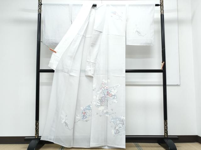 平和屋着物＊夏物　訪問着　絽　扇面花文　正絹　逸品　CABL8972th