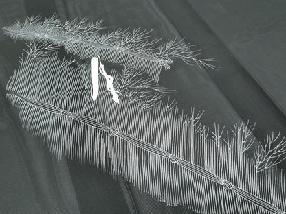 平和屋着物＊夏物　訪問着　絽　籬文　黒地　正絹　逸品　CABL8976th