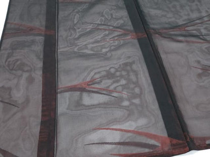 平和屋着物＊夏物　小紋　紗　吉祥文　黒地　正絹　逸品　未使用　CABL8983th