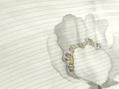 平和屋着物＊夏物　訪問着　絽　手書き　草花文　金銀糸　正絹　逸品　CABL8985th