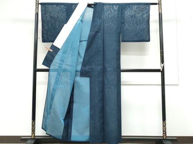 平和屋着物＊夏物　小紋　紗　流水花紋紗　褐返色　正絹　逸品　CABL8993th