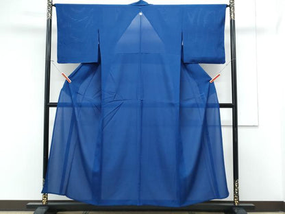 平和屋着物＊夏物　色無地　絽　紺色　正絹　逸品　未使用　CABL9001th