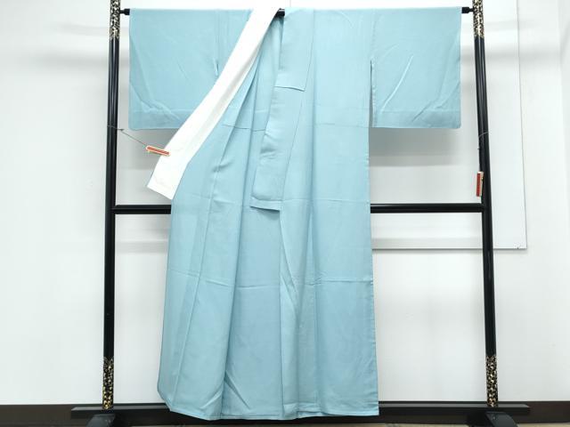 平和屋着物＊夏物　色無地　絽　白群色　正絹　逸品　CABL9009th