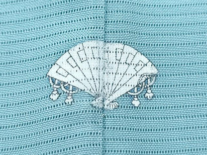 平和屋着物＊夏物　色無地　絽　白群色　正絹　逸品　CABL9009th