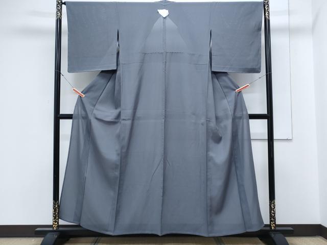 平和屋着物＊夏物　色無地　絽　濃鼠色　正絹　逸品　未使用　CABL9012th