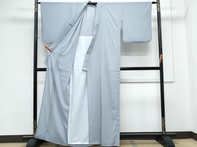 平和屋着物＊夏物　色無地　絽縮緬　秘色色　洗える着物　CABL9036th