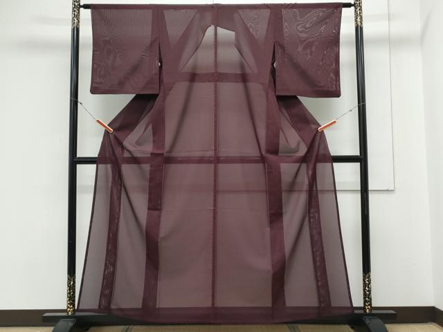 平和屋着物＊夏物　色無地　絽　黒鳶色　洗える着物　CABL9040th