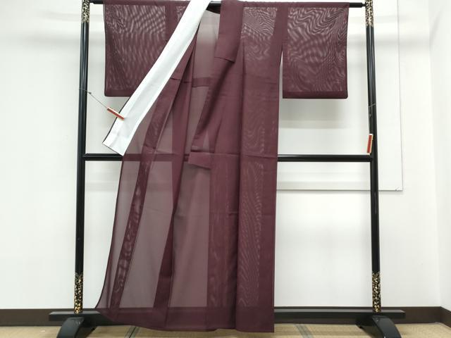 平和屋着物＊夏物　色無地　絽　黒鳶色　洗える着物　CABL9040th