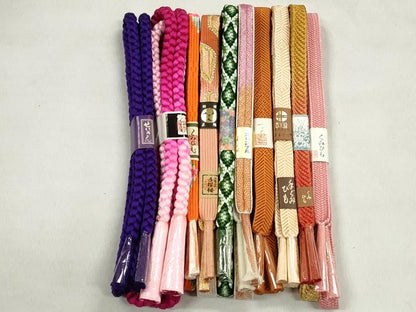 平和屋着物●和装小物　帯締め10本セット　唐組　高麗組　笹浪組　大和組　金銀糸　逸品　未使用　CABL9201qe