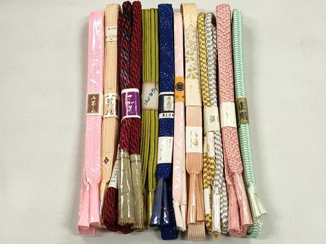 平和屋着物●和装小物　帯締め10本セット　高麗組　冠組　オパール糸　礼装用　金銀糸　三越・さが美扱い　逸品　未使用　CABL9202qe