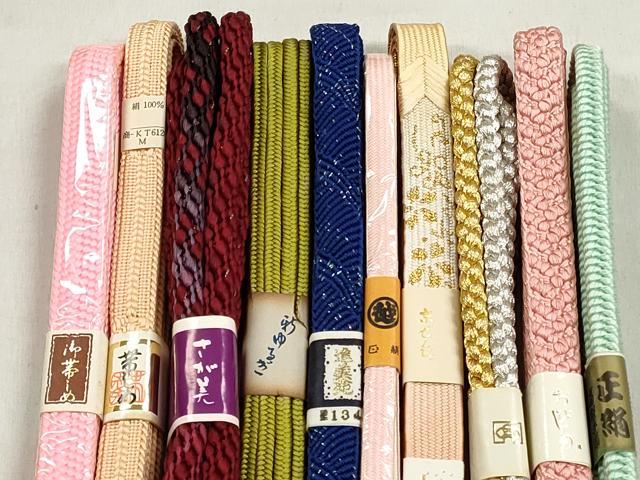 平和屋着物●和装小物　帯締め10本セット　高麗組　冠組　オパール糸　礼装用　金銀糸　三越・さが美扱い　逸品　未使用　CABL9202qe
