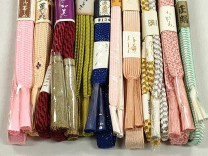平和屋着物●和装小物　帯締め10本セット　高麗組　冠組　オパール糸　礼装用　金銀糸　三越・さが美扱い　逸品　未使用　CABL9202qe