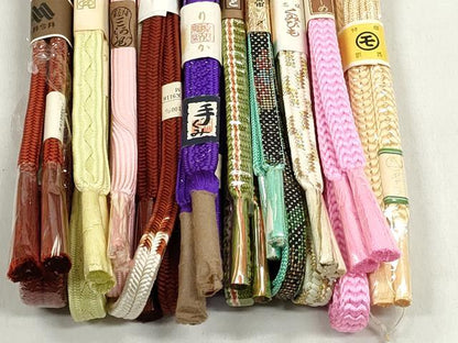 平和屋着物●和装小物　帯締め10本セット　冠組　高麗組　大島紬　金糸　やまと誂製　逸品　未使用　CABL9204qe