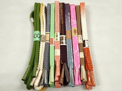 平和屋着物●和装小物　帯締め10本セット　高麗組　笹浪組　金糸　逸品　未使用　CABL9205qe