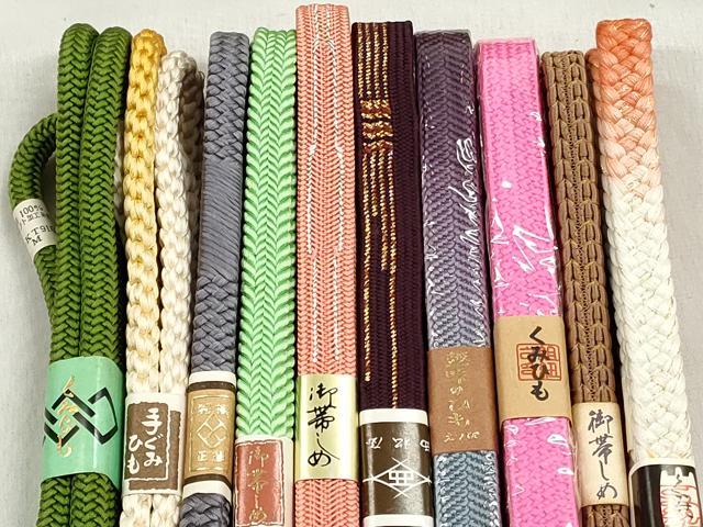 平和屋着物●和装小物　帯締め10本セット　高麗組　笹浪組　金糸　逸品　未使用　CABL9205qe