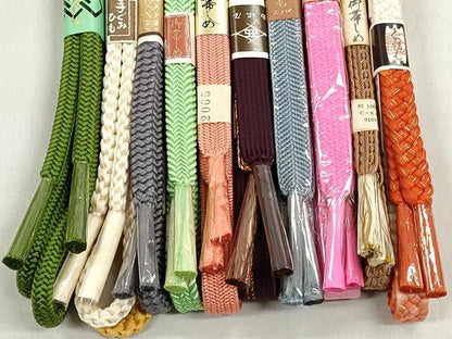 平和屋着物●和装小物　帯締め10本セット　高麗組　笹浪組　金糸　逸品　未使用　CABL9205qe