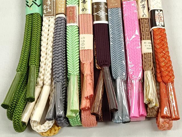 平和屋着物●和装小物　帯締め10本セット　高麗組　笹浪組　金糸　逸品　未使用　CABL9205qe