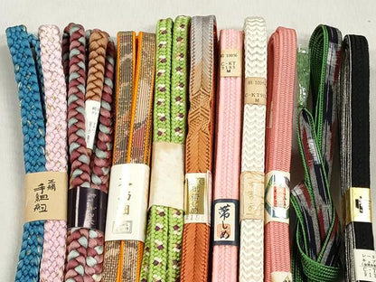 平和屋着物●和装小物　帯締め10本セット　御岳組　大和組　大島紬　草木染め　銀糸　さが美扱い　逸品　未使用　CABL9207qe