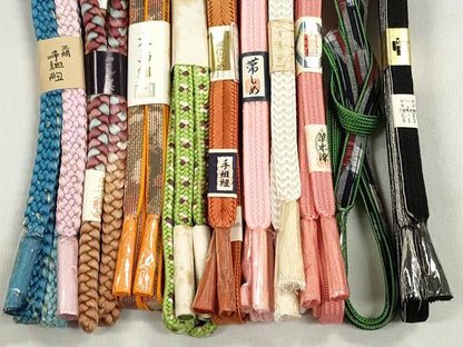 平和屋着物●和装小物　帯締め10本セット　御岳組　大和組　大島紬　草木染め　銀糸　さが美扱い　逸品　未使用　CABL9207qe