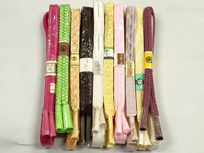 平和屋着物●和装小物　帯締め10本セット　冠組　唐組　笹浪組　金糸　高島屋扱い　逸品　未使用　CABL9208qe