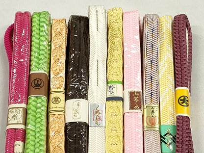 平和屋着物●和装小物　帯締め10本セット　冠組　唐組　笹浪組　金糸　高島屋扱い　逸品　未使用　CABL9208qe