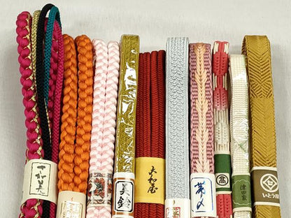 平和屋着物●和装小物　帯締め10本セット　冠組　高麗組　金糸　高島屋・さが美扱い　逸品　未使用　CABL9209qe