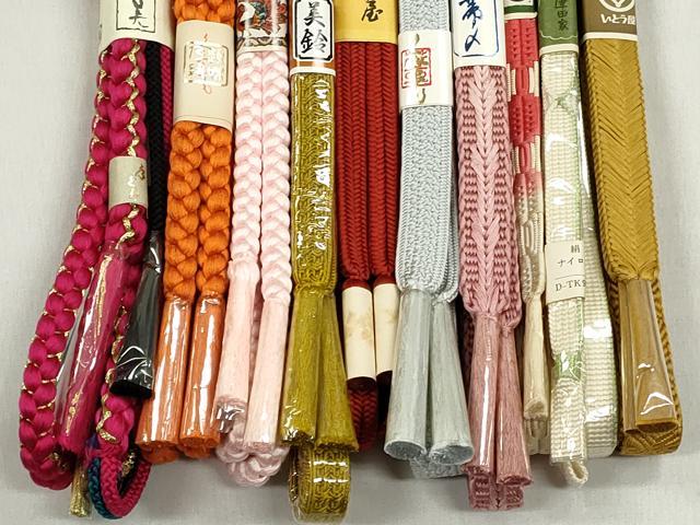 平和屋着物●和装小物　帯締め10本セット　冠組　高麗組　金糸　高島屋・さが美扱い　逸品　未使用　CABL9209qe