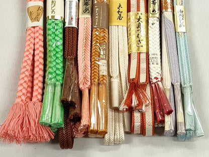 平和屋着物●和装小物　帯締め10本セット　冠組　角八つ組　大島紬　めいくやまと　逸品　未使用　CABL9211qe