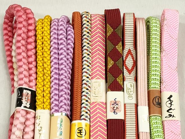 平和屋着物●和装小物　帯締め10本セット　高麗組　笹浪組　御岳組　鎌倉組　金糸　逸品　未使用　CABL9214qe