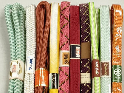 平和屋着物●和装小物　帯締め10本セット　唐組　高麗組　大和組　御岳組　礼装用　金糸　大丸扱い　逸品　未使用　CABL9215qe