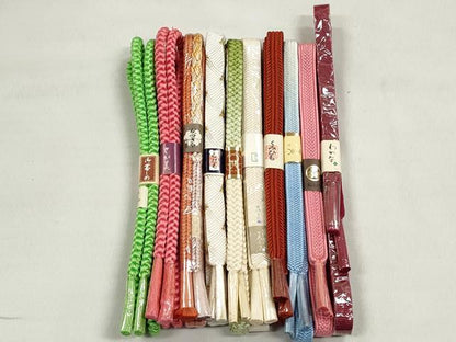 平和屋着物●和装小物　帯締め10本セット　笹浪組　丸源氏組　オパール糸　礼装用　金糸　丸井・さが美扱い　逸品　未使用　CABL9216qe