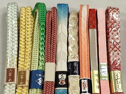 平和屋着物●和装小物　帯締め10本セット　佐賀錦　唐組　笹浪組　角八つ組　礼装用　金糸　逸品　未使用　CABL9217qe