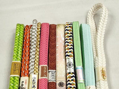 平和屋着物●和装小物　帯締め10本セット　唐組　大和組　礼装用　金銀糸　三越扱い　逸品　未使用　CABL9218qe